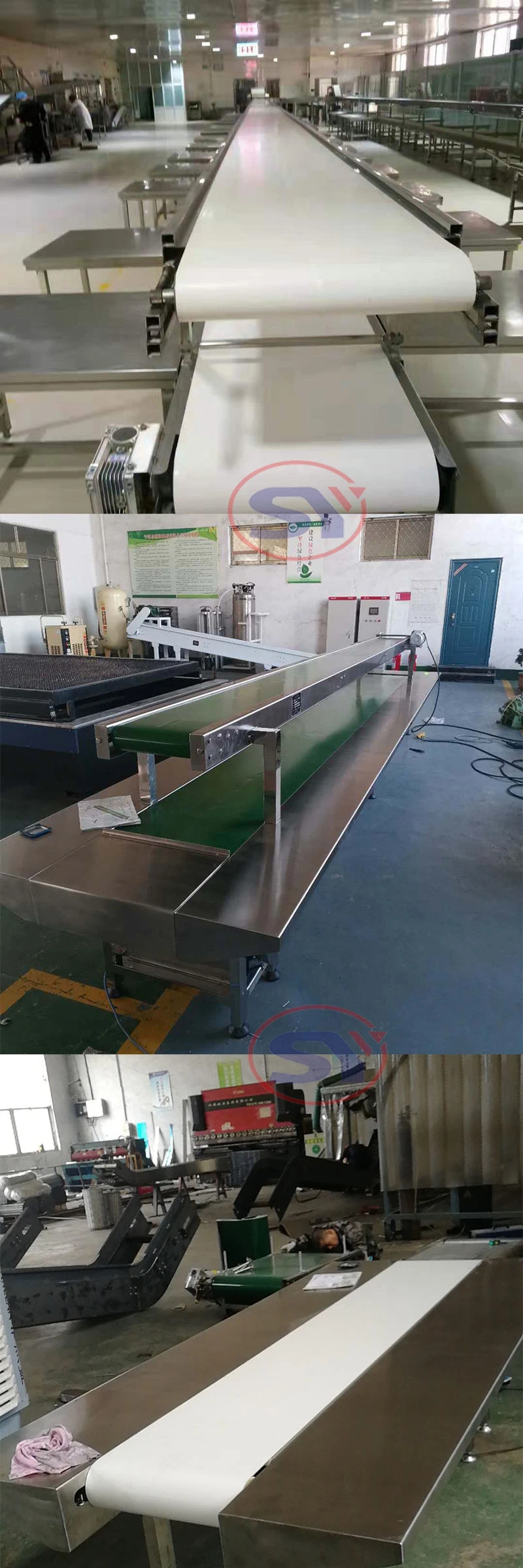 Material Handling Conveyor PVC/PU/Stainless Steel Belt Conveyor for Food Processing Industry