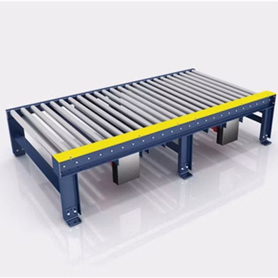 Mesa transportadora de rodillos por gravedad motorizada de acero inoxidable para caja de cartón y paleta